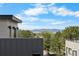 Enjoy stunning mountain and tree-lined views from this rooftop deck with modern architecture at 9066 Harlan St, Westminster, CO 80031