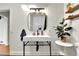 Modern bathroom featuring a sleek vanity, stylish mirror, and contemporary fixtures at 2327 Lowell Blvd, Denver, CO 80211