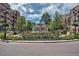 Outdoor community water feature with the Southglenn logo and landscaping at 7275 S Gaylord St # I09, Littleton, CO 80122