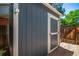 Outdoor storage shed with painted siding and plenty of room for all of your yard and garden tools at 5914 S Kearney St, Centennial, CO 80111