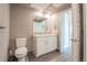 Clean and modern bathroom with a single vanity at 12983 W Ida Ave # 401, Littleton, CO 80127