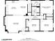 Upstairs layout showcases a kitchen, living room, dining area, hall, bathrooms, and bedrooms in a clear, measured plan at 3030 Alkire St, Golden, CO 80401