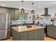Bright kitchen featuring an island with a butcher block countertop and stainless steel appliances at 3030 Alkire St, Golden, CO 80401