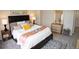 Comfortable bedroom with a plush rug, stylish decor, and a well-dressed queen size bed at 6845 S Webster St # E, Littleton, CO 80128