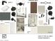 Design package showcasing primary and secondary bathroom finish selections, fixtures, cabinetry, and flooring samples at 621 Lombardi Cir, Louisville, CO 80027