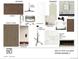 Design package showing kitchen & powder room finish selections, fixtures, cabinetry and flooring samples at 621 Lombardi Cir, Louisville, CO 80027