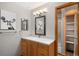 Bathroom with a quartz countertop vanity, neutral walls and chrome fixtures at 107 N Harris St # 102, Breckenridge, CO 80424