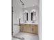 Bathroom with double vanity and glass enclosed shower at 4640 Tennyson St # 29, Denver, CO 80212