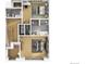 Upper level floor plan with two bedrooms and two bathrooms at 4640 Tennyson St # 29, Denver, CO 80212
