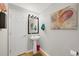 Modern bathroom features a pedestal sink and stylish decor at 4357 W 118Th Pl, Westminster, CO 80031