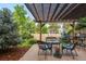 Charming outdoor patio featuring a pergola, comfortable seating, and a landscaped backyard for relaxation at 10000 E Yale Ave # 41, Denver, CO 80231