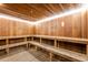 Relaxing sauna with wooden benches and paneling at 1551 Larimer St # 1405, Denver, CO 80202