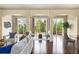 Inviting living room with abundant natural light, hardwood floors, and modern decor, ideal for both relaxation and entertainment at 27235 E Lakeview Pl, Aurora, CO 80016