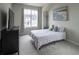 Relaxing bedroom with large window, gray paint, and carpeted floors at 695 Simmental Loop, Castle Rock, CO 80104