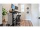 Compact office with modern desk and a neutral color palette, ideal for remote work at 695 Simmental Loop, Castle Rock, CO 80104