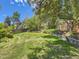 Lush backyard featuring a green lawn, mature trees, and wooden fencing at 6379 S Jasmine Way, Centennial, CO 80111