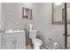 Basement bathroom featuring painted brick wall at 368 S Humboldt St, Denver, CO 80209