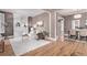 A cozy living room featuring hardwood floors, a fireplace, and an open floor plan at 368 S Humboldt St, Denver, CO 80209