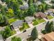 Overhead view showcasing the property's well-maintained landscaping and neighborhood at 13762 W 67Th Pl, Arvada, CO 80004