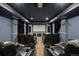 Home theater boasts comfortable seating and a large screen for an immersive viewing experience at 722 Evening Star Dr, Castle Rock, CO 80108