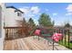 Outdoor deck showcasing peaceful backyard views, outdoor seating, and a charming wooden railing at 20650 Parker Vista Cir, Parker, CO 80138
