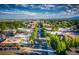 Aerial view of Longmont's downtown area and tree-lined streets at 821 Collyer St, Longmont, CO 80501