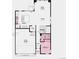 Layout of first floor showcasing kitchen, dining, great room, 2-car garage and one bedroom at 3343 N Catawba Way, Aurora, CO 80019