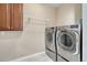Convenient laundry room with newer washer and dryer at 26566 E Peakview Dr, Aurora, CO 80016
