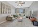 Cozy living room showcasing dual sofas, neutral decor, and ample natural light at 26566 E Peakview Dr, Aurora, CO 80016