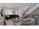 Bright living room with a large window, comfortable seating, and hardwood floors and stairs to upper level at 3130 Wyandot St, Denver, CO 80211
