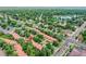 Serene aerial view of townhomes near a tranquil lake, enveloped by lush greenery and mature trees at 2665 S Sheridan Ct, Lakewood, CO 80227