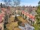 Aerial view of a complex of residential buildings with red tile roofs at 2665 S Sheridan Ct, Lakewood, CO 80227