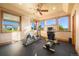 Bright exercise room with multiple windows and state-of-the-art exercise equipment at 19155 Lochmere Ct, Monument, CO 80132