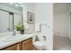 Cozy bathroom features a vanity with a sink and ample lighting, offering a comfortable space at 13093 W Cedar Dr # 121, Lakewood, CO 80228