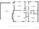 Detailed floor plan featuring a garage, eat-in kitchen, living room, primary bedroom, and secondary bedroom at 7563 Lamar Ct, Arvada, CO 80003