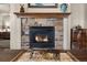 Close-up of the stone fireplace at 15616 Soo Line Way, Monument, CO 80132