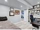 Finished basement featuring neutral paint, storage, and bonus room with decor at 17616 Bluetrail Ave, Parker, CO 80134