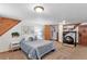Spacious finished basement featuring carpet, wall decor, bonus room and workspace at 3611 N Vine St, Denver, CO 80205