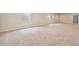 Unfinished basement with neutral carpeting and ample space at 3254 Boral Owl Dr, Brighton, CO 80601