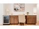 Office space with custom cabinets, desk and wine fridge at 2257 S Lowell Blvd, Denver, CO 80219