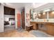 Bathroom featuring a sink vanity and a view into the bedroom at 1016 Stearns Ave, Boulder, CO 80303