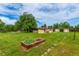 Expansive yard featuring lush greenery, mature trees, and a charming garden box at 1016 Stearns Ave, Boulder, CO 80303