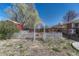 Backyard features white picket fence and mature trees at 8325 Elati St, Denver, CO 80221