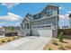 Two-story home with a two-car garage, landscaped front yard, and modern architectural details at 1871 Water Birch Way, Castle Rock, CO 80108