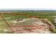 Home on expansive acreage with lush pastures, natural rock formations, and approximate property lines outlined at 2710 Rustlers Canyon Loop, Elizabeth, CO 80107