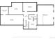 Basement floorplan featuring a rec room, bedroom, hall, and storage spaces, offering room for customization at 2710 Rustlers Canyon Loop, Elizabeth, CO 80107