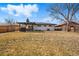 Backyard with covered patio, grass and trees at 1270 S Lowell Blvd, Denver, CO 80219