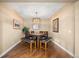 Cozy dining room with unique light fixture at 1133 Lucky Ct, Castle Rock, CO 80109