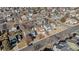 Aerial view showing the home's placement and neighborhood layout in a suburban neighborhood at 20349 E Powers Pl, Centennial, CO 80015