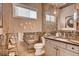 Chic powder bathroom with decorative tiling, modern fixtures, and stylish accents at 14115 Blue Stem St, Broomfield, CO 80020